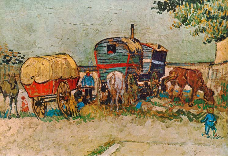Caravans Encampment Of Gypsies By Vincent Van Gogh